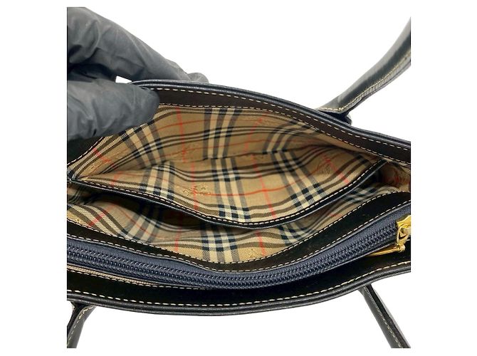 Borsa Tote Burberry in pelle nera Nero - vista 10
