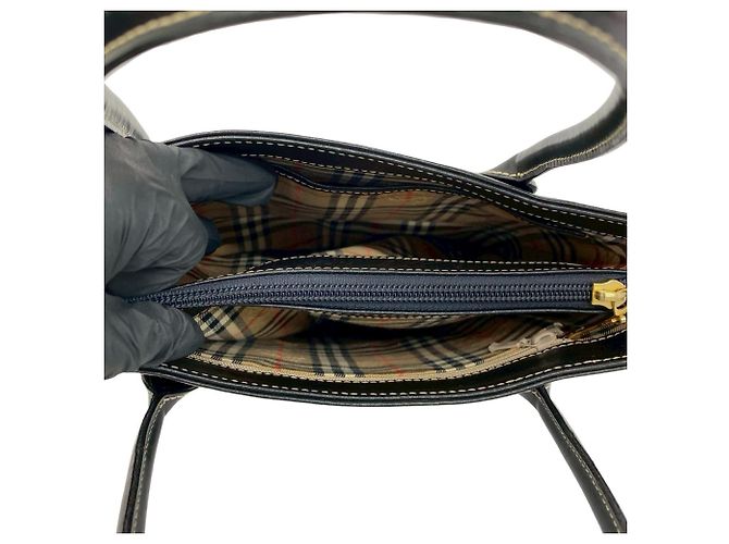 Borsa Tote Burberry in pelle nera Nero - vista 9