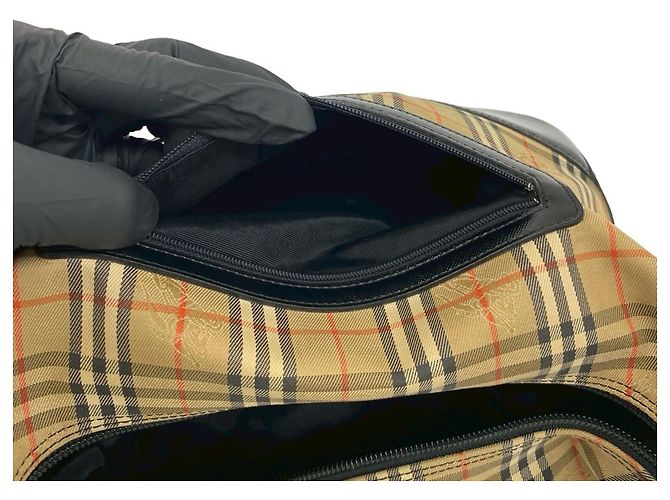 Borsa a tracolla Burberry Nova Check Shadow Horse Pattern Nero Beige - vista 10