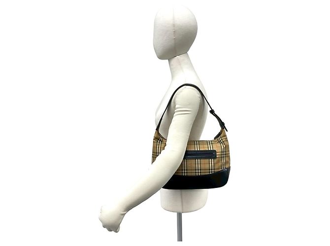Borsa a tracolla Burberry Nova Check Shadow Horse Pattern Nero Beige - vista 2