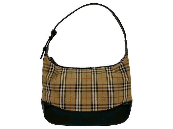 Borsa a tracolla Burberry Nova Check Shadow Horse Pattern Nero Beige - vista 3