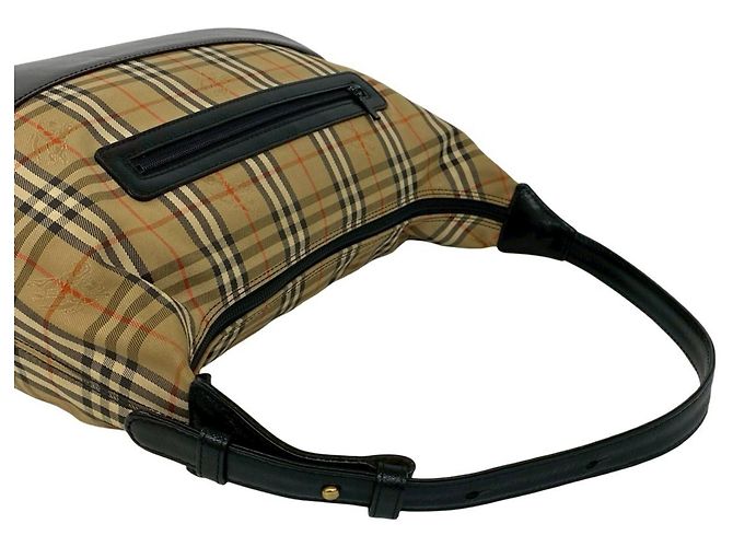 Borsa a tracolla Burberry Nova Check Shadow Horse Pattern Nero Beige - vista 4