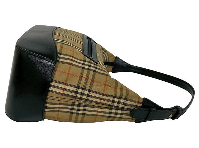 Borsa a tracolla Burberry Nova Check Shadow Horse Pattern Nero Beige - vista 6