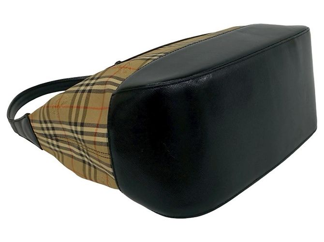 Borsa a tracolla Burberry Nova Check Shadow Horse Pattern Nero Beige - vista 7