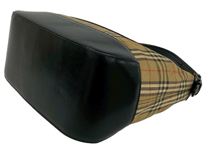 Borsa a tracolla Burberry Nova Check Shadow Horse Pattern Nero Beige - vista 8