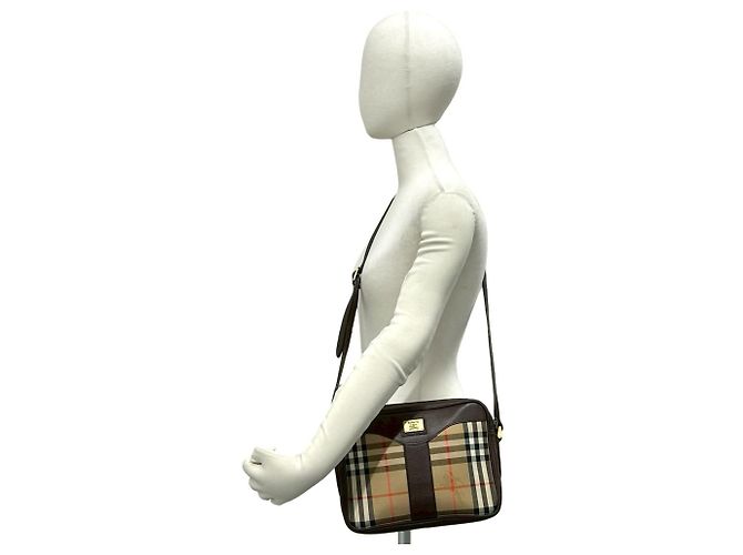 Borsa a tracolla Burberry Nova Check Shadow Horse Pattern Marrone Beige - vista 2
