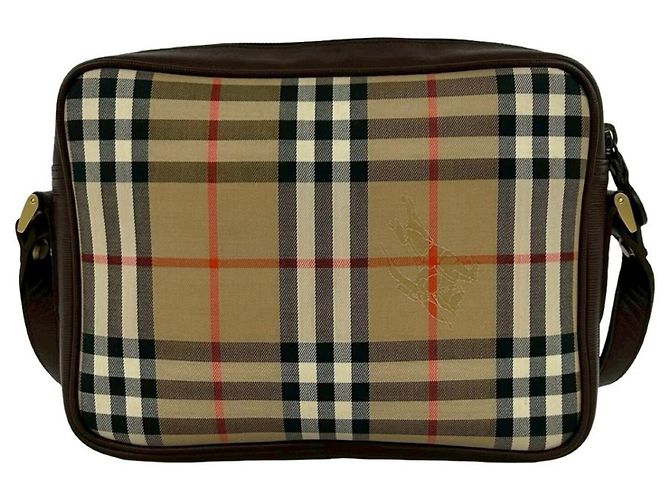 Borsa a tracolla Burberry Nova Check Shadow Horse Pattern Marrone Beige - vista 3