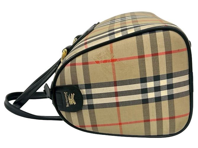 Borsa Burberry Nova Check Shadow Horse Nero Beige - vista 5