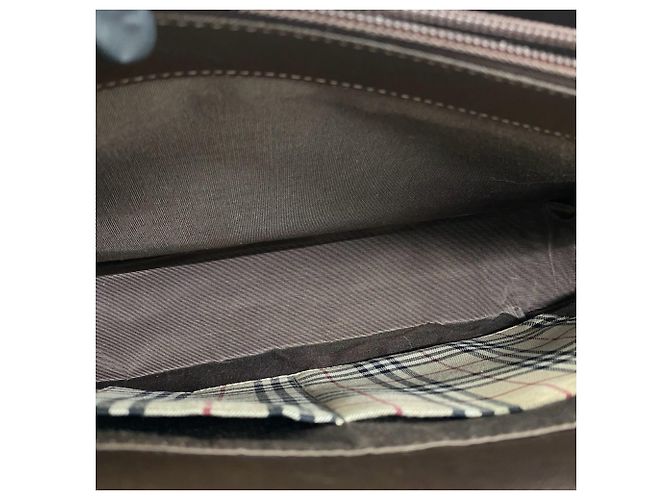 Burberry Logo Hardware Nova Check Pattern Lederschultertasche Braun - Ansicht 9