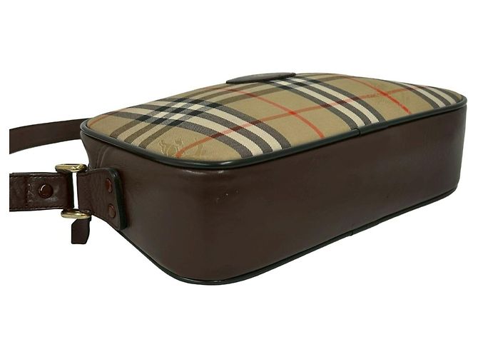 Sac Burberry Nova Check Shadow Horse Logo Marron Beige - vue 7