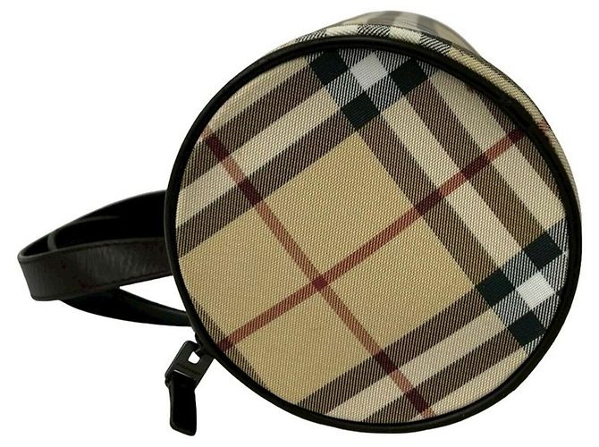 Bolsa de mão em couro Burberry Nova Check Pattern Marrom Bege - vista 5