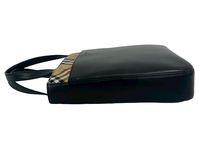 Sac à main Burberry Logo Nova Check Noir Beige - vue 5