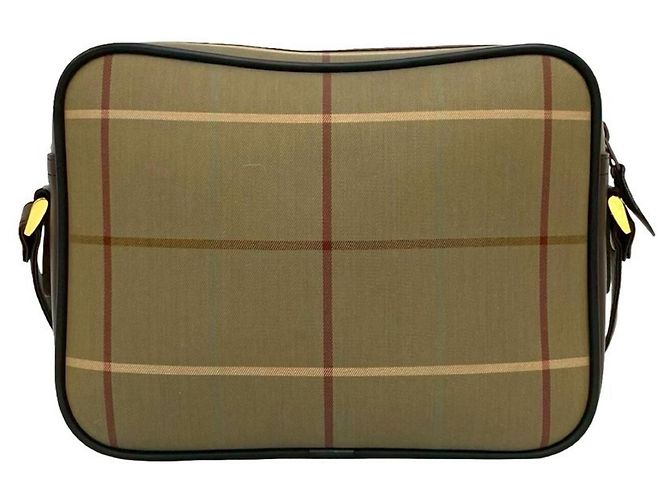 Borsa a tracolla Burberry Logo Shadow Horse Nova Check Marrone Cachi - vista 3