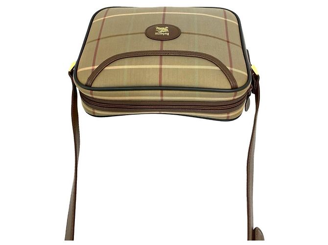 Borsa a tracolla Burberry Logo Shadow Horse Nova Check Marrone Cachi - vista 4