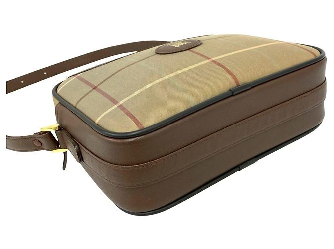 Borsa a tracolla Burberry Logo Shadow Horse Nova Check Marrone Cachi - vista 7