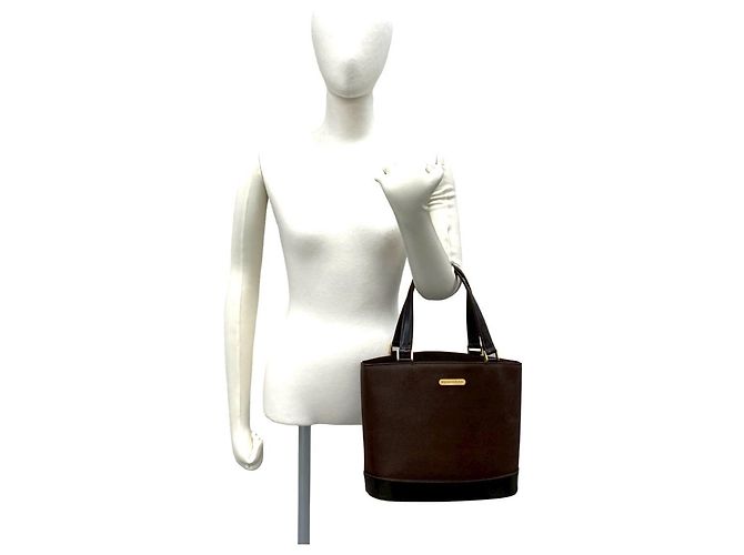 Borsa a mano Burberry in pelle marrone Mini Tote - vista 2