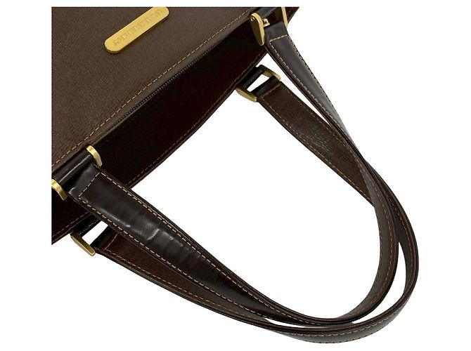 Borsa a mano Burberry in pelle marrone Mini Tote - vista 4