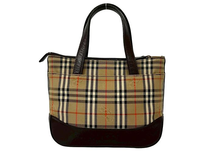 Burberry Nova Check Mini Tote Bag mit Shadow Horse Muster Braun Beige - Ansicht 3