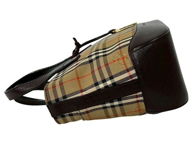 Burberry Nova Check Mini Tote Bag mit Shadow Horse Muster Braun Beige - Ansicht 5