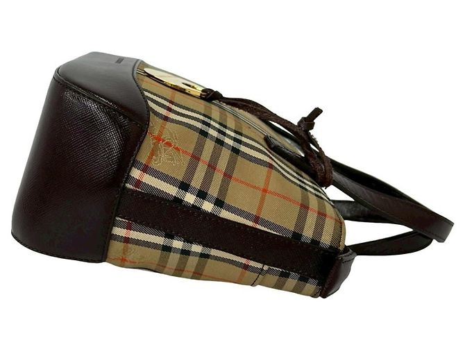 Burberry Nova Check Mini Tote Bag mit Shadow Horse Muster Braun Beige - Ansicht 6