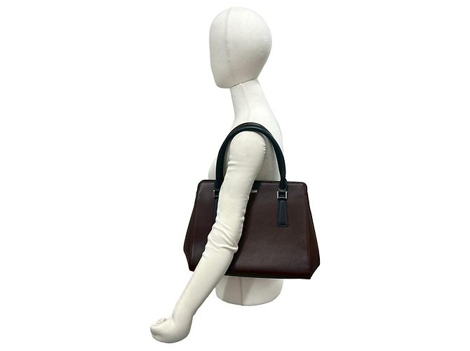 Mini borsa tote in pelle Burberry Nova Check Pattern Marrone - vista 2