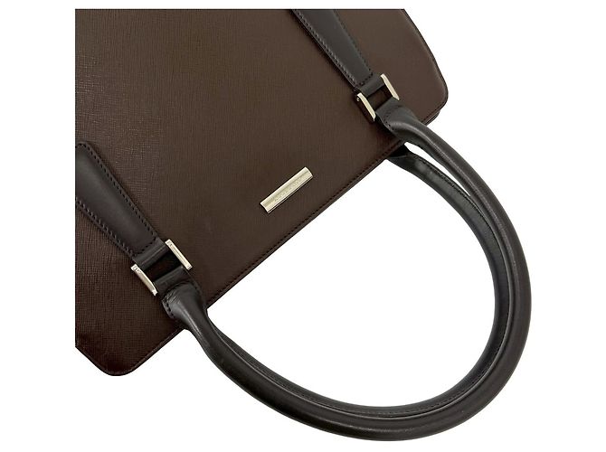 Mini borsa tote in pelle Burberry Nova Check Pattern Marrone - vista 4