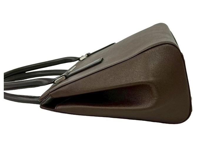Mini borsa tote in pelle Burberry Nova Check Pattern Marrone - vista 5