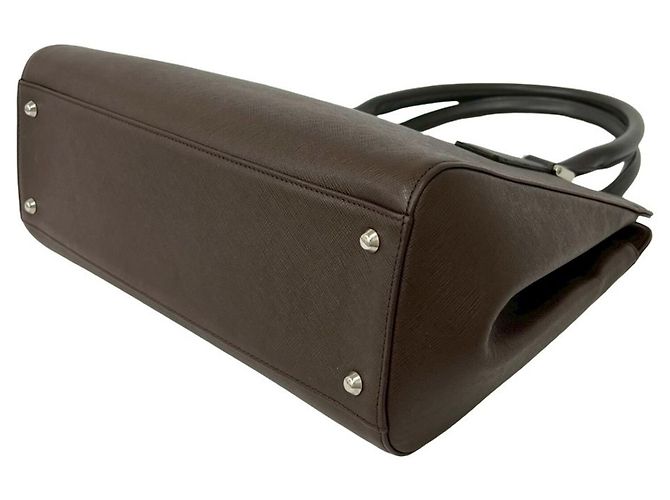 Mini borsa tote in pelle Burberry Nova Check Pattern Marrone - vista 8