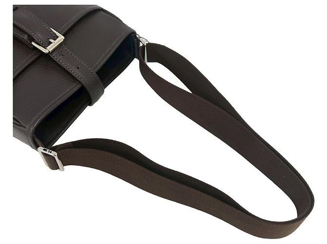 Borsa semi-spalla in pelle Burberry con logo inciso e motivo Nova Check Marrone - vista 4