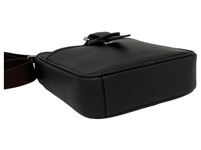 Borsa semi-spalla in pelle Burberry con logo inciso e motivo Nova Check Marrone - vista 7