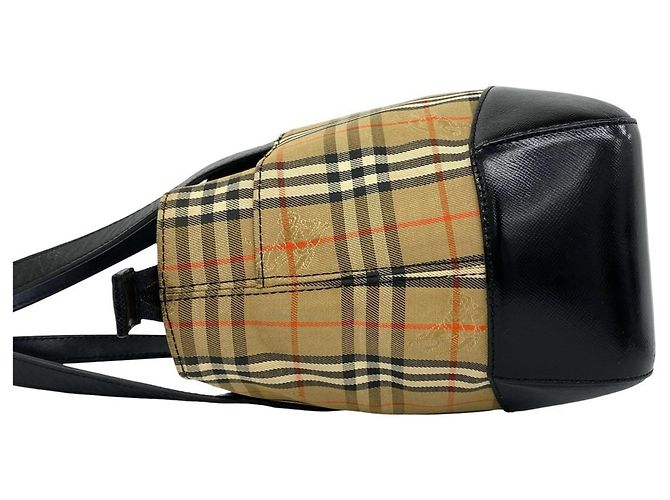 Borsa a mano Burberry Nova Check in tela e pelle Nero Beige - vista 5