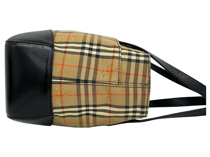 Borsa a mano Burberry Nova Check in tela e pelle Nero Beige - vista 6