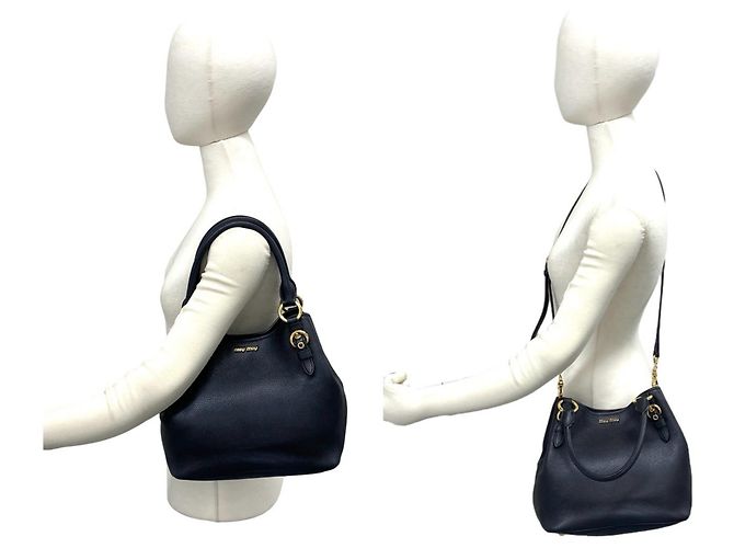 Borsa a tracolla 2-Way in pelle Miu Miu Nero - vista 2