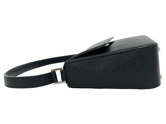 Bolsa de Ombro em Couro Burberry Nova Check Preto - vista 5