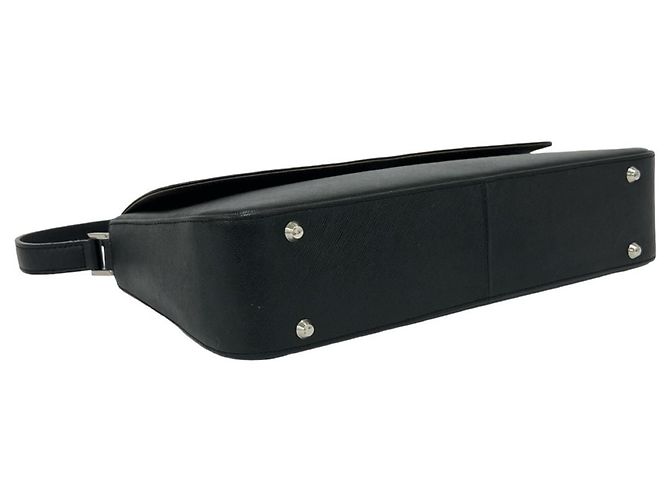 Bolsa de Ombro em Couro Burberry Nova Check Preto - vista 7