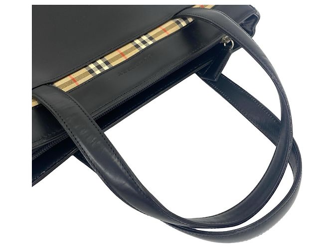 Mini bolso tote Burberry Logo Nova Check Pattern Negro Beige - vista 4