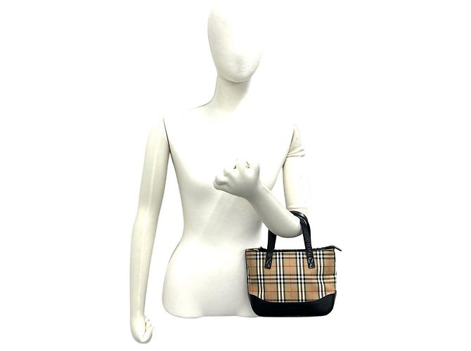 Mini bolso tote Burberry Nova Check Negro Beige - vista 2