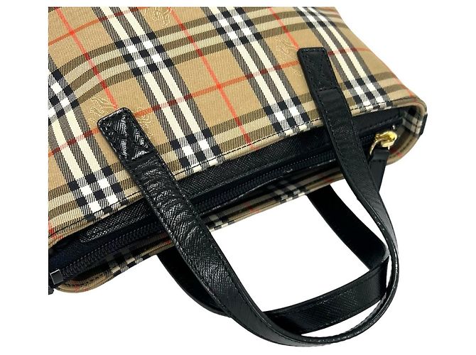 Mini bolso tote Burberry Nova Check Negro Beige - vista 4