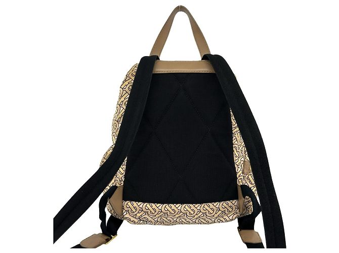 Zaino Burberry TB Monogram in nylon e pelle Beige - vista 3