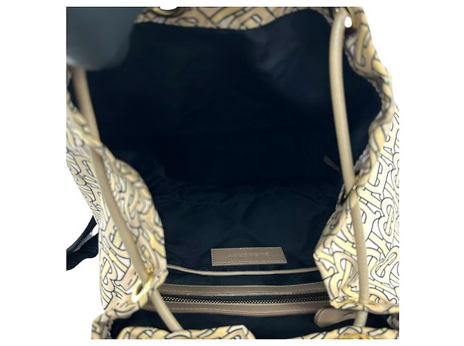 Zaino Burberry TB Monogram in nylon e pelle Beige - vista 9