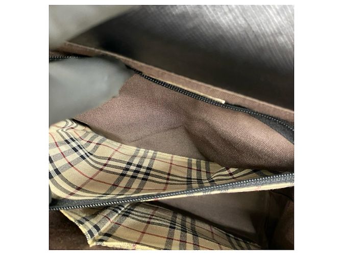 Borsa a mano in pelle nera Burberry Nova Check Nero - vista 10