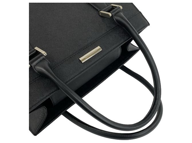 Borsa a mano in pelle nera Burberry Nova Check Nero - vista 4