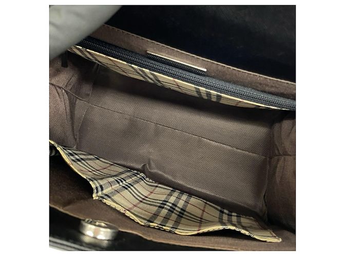 Borsa a mano in pelle nera Burberry Nova Check Nero - vista 9