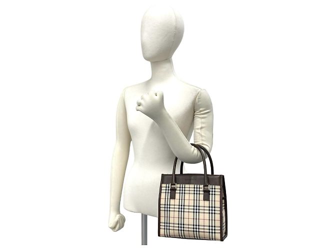 Burberry Nova Check Pattern Handtasche Braun Beige - Ansicht 2