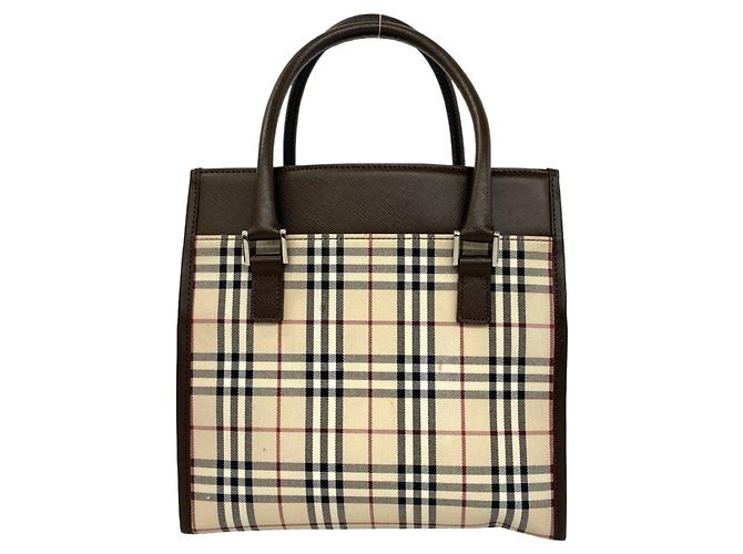 Burberry Nova Check Pattern Handtasche Braun Beige - Ansicht 3