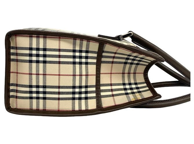 Burberry Nova Check Pattern Handtasche Braun Beige - Ansicht 6