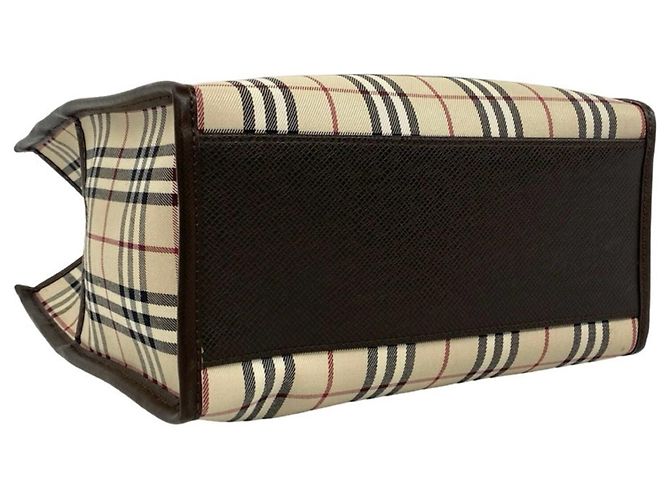 Burberry Nova Check Pattern Handtasche Braun Beige - Ansicht 7