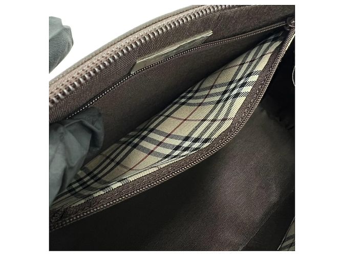 Bolsa de mão em couro Burberry Logo Hardware Nova Check Pattern Marrom - vista 10