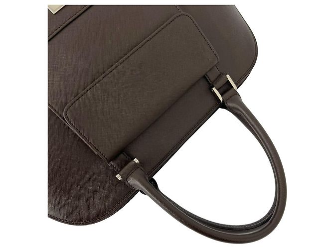 Bolsa de mão em couro Burberry Logo Hardware Nova Check Pattern Marrom - vista 4