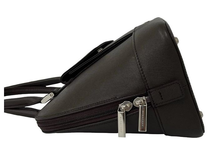 Bolsa de mão em couro Burberry Logo Hardware Nova Check Pattern Marrom - vista 5